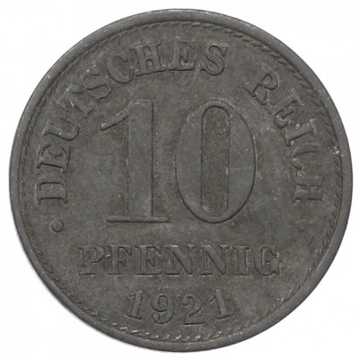 10 пфеннигов 1921 года Германия