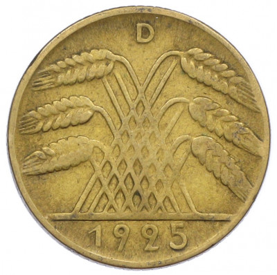 10 рейхспфеннигов 1925 года D Германия