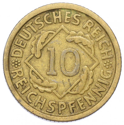 10 рейхспфеннигов 1929 года D Германия