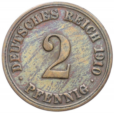 2 пфеннига 1910 года A Германия