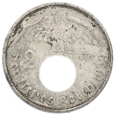 2 рейхсмарки 1939 года F Германия