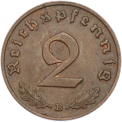 2 рейхспфеннига 1938 года B Германия