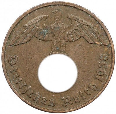 2 рейхспфеннига 1938 года J Германия