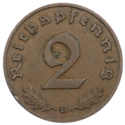 2 рейхспфеннига 1939 года B Германия