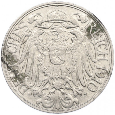 25 пфеннигов 1910 года J Германия