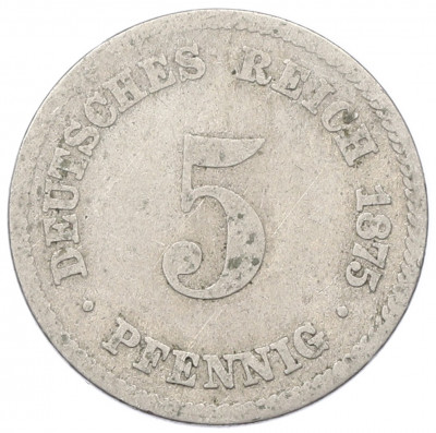 5 пфеннигов 1875 года C Германия