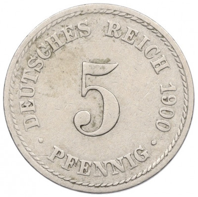 5 пфеннигов 1900 года A Германия