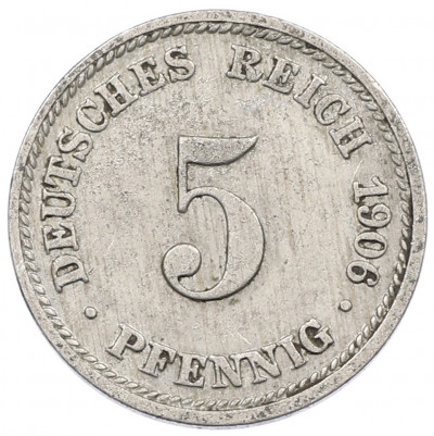 5 пфеннигов 1906 года D Германия