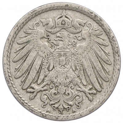 5 пфеннигов 1908 года A Германия