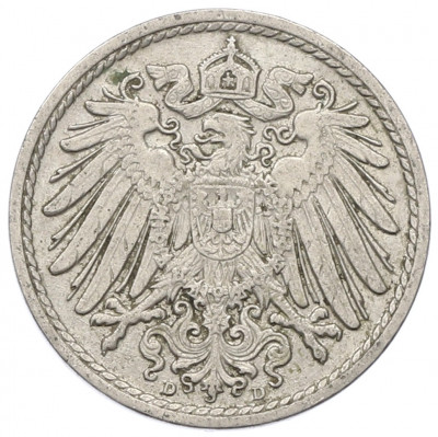 5 пфеннигов 1908 года D Германия