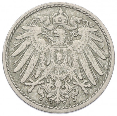 5 пфеннигов 1908 года J Германия