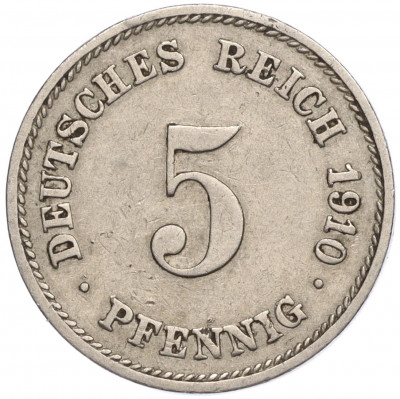 5 пфеннигов 1910 года G Германия
