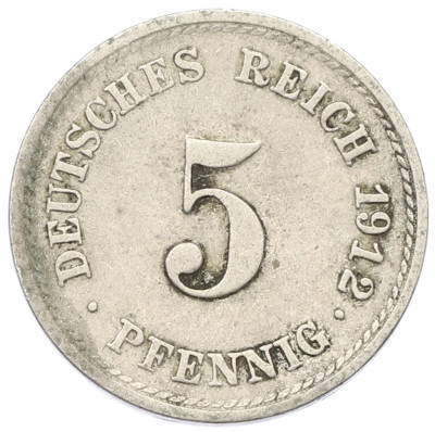 5 пфеннигов 1912 года F Германия