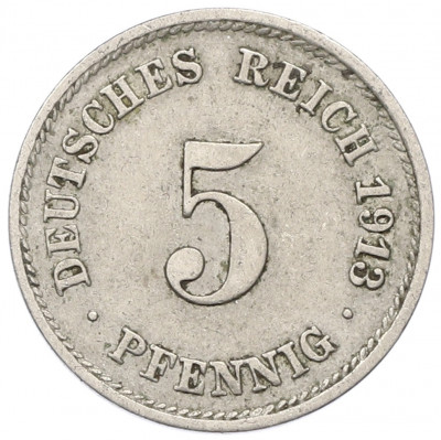 5 пфеннигов 1913 года F Германия