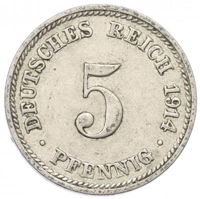 5 пфеннигов 1914 года D Германия