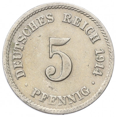 5 пфеннигов 1914 года F Германия