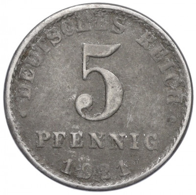 5 пфеннигов 1921 года A Германия