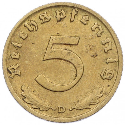 5 рейхспфеннигов 1938 года D Германия