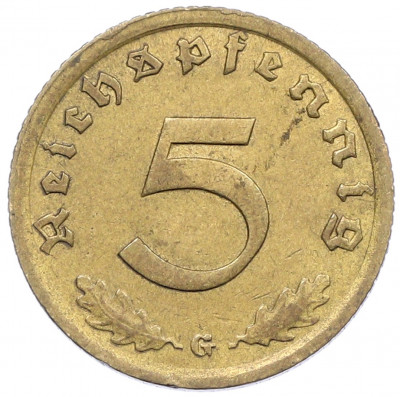 5 рейхспфеннигов 1938 года G Германия