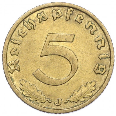 5 рейхспфеннигов 1938 года J Германия