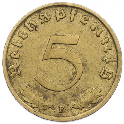 5 рейхспфеннигов 1939 года F Германия