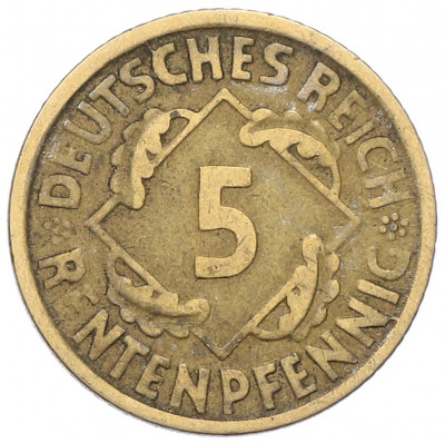 5 рентенпфеннигов 1924 года A Германия