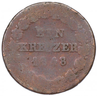 1 крейцер 1848 года Нассау