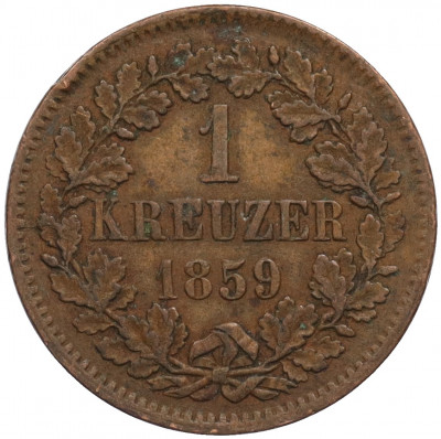 1 крейцер 1859 года Баден