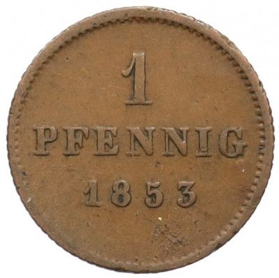 1 пфенниг 1853 года Бавария