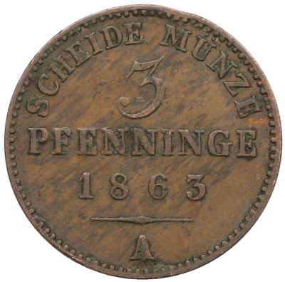 3 пфеннига 1863 года A Пруссия