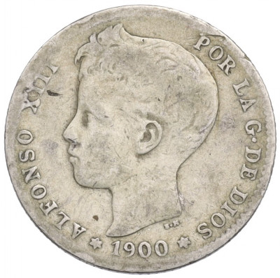 1 песета 1900 года Испания