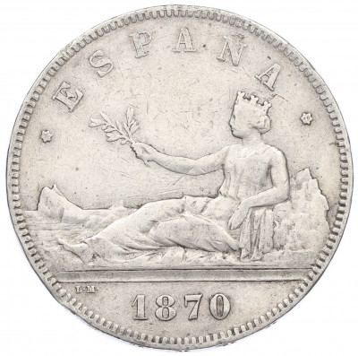 5 песет 1870 года Испания