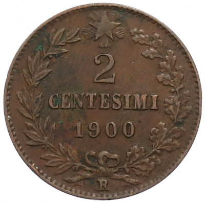 2 чентезимо 1900 года Италия