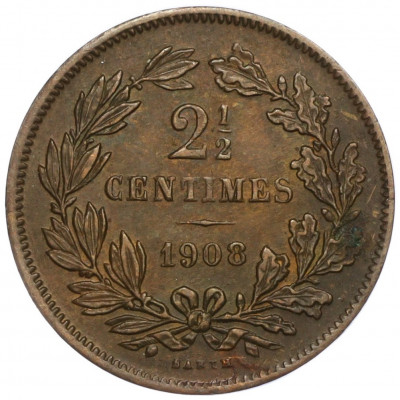 2 1/2 сантима 1908 года Люксембург