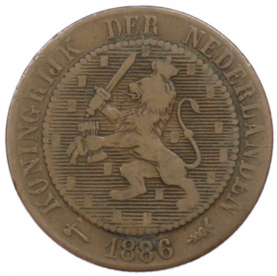 2 1/2 цента 1886 года Нидерланды