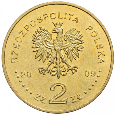 2 злотых 2009 года Польша «180 лет центральному банку Польши»