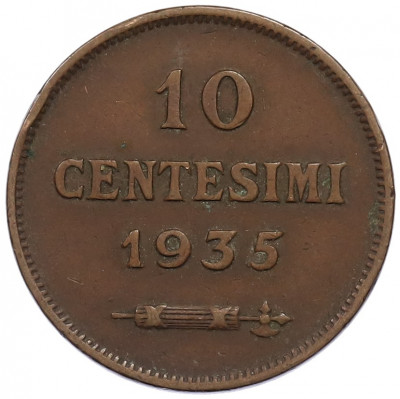 10 чентезимо 1935 года Сан-Марино
