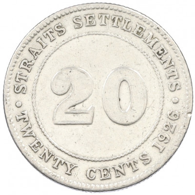 20 центов 1926 года Стрейтс Сетлментс