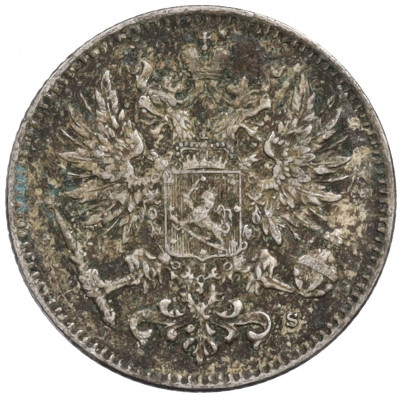 50 пенни 1917 года Русская Финляндия (Орел с коронами)