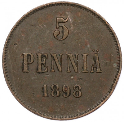 5 пенни 1898 года Русская Финляндия