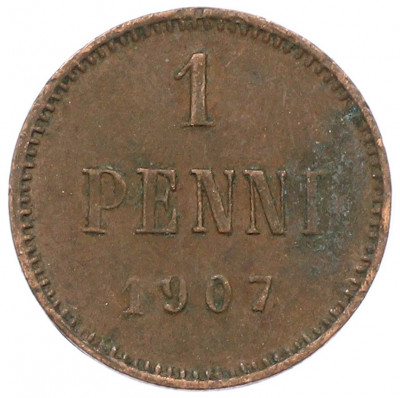 1 пенни 1907 года Русская Финляндия