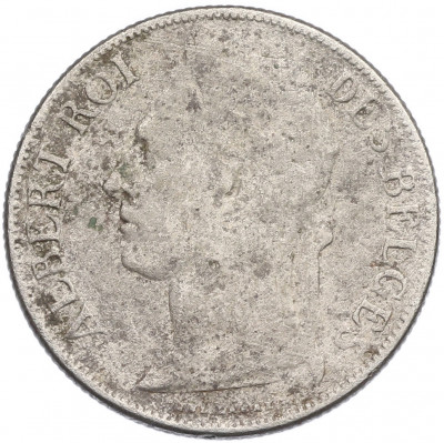 1 франк 1922 года Бельгийское Конго — легенда на французском (CONGO BELGE / DES BELGES)