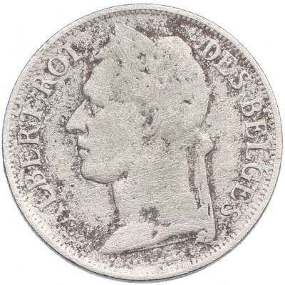1 франк 1926 года Бельгийское Конго — легенда на французском (CONGO BELGE / DES BELGES)