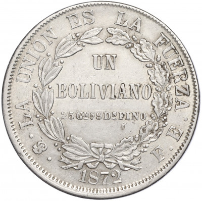 1 боливиано 1872 года Боливия