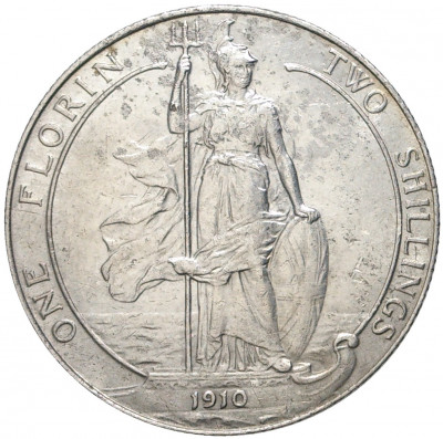 1 флорин (2 шиллинга) 1910 года Великобритания