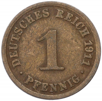 1 пфенниг 1911 года A Германия