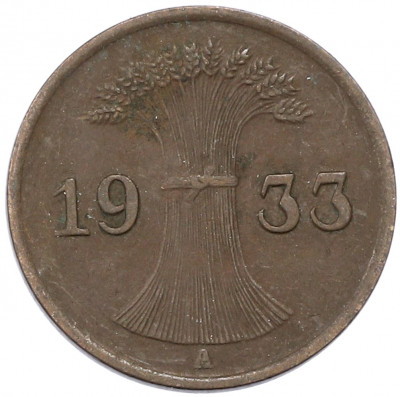1 рейхспфенниг 1933 года A Германия