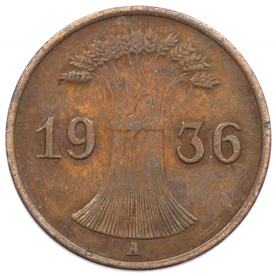 1 рейхспфенниг 1936 года A Германия