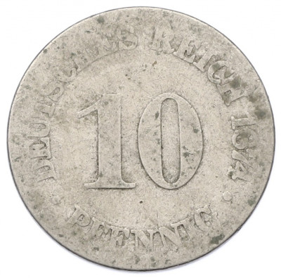 10 пфеннигов 1874 года Германия