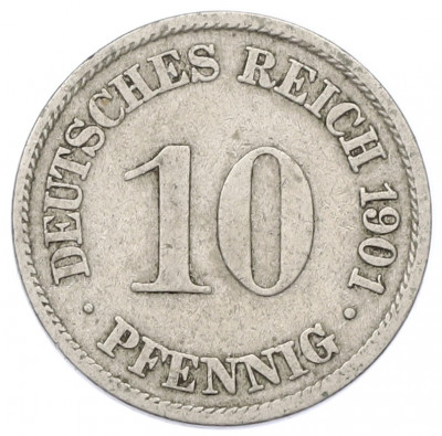 10 пфеннигов 1901 года A Германия